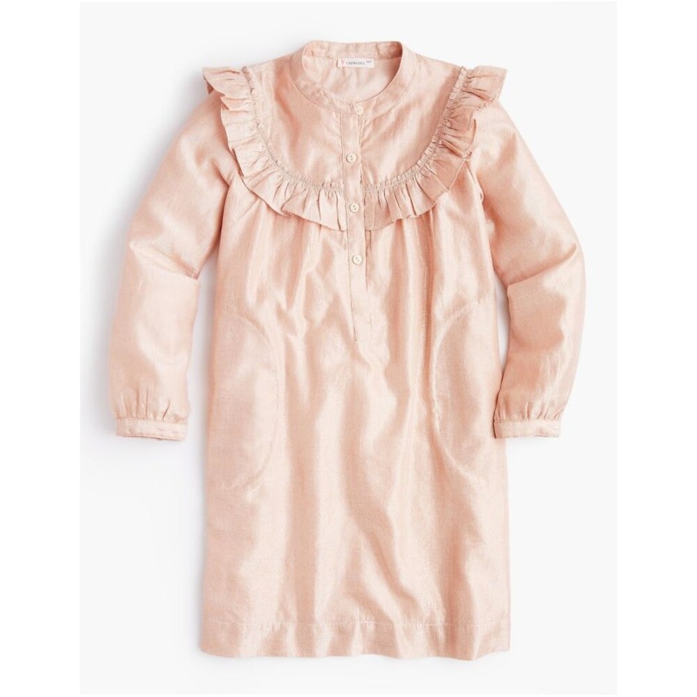 J Crew Crewcuts Girls' ruffle-trimmed shirtdress Size 10